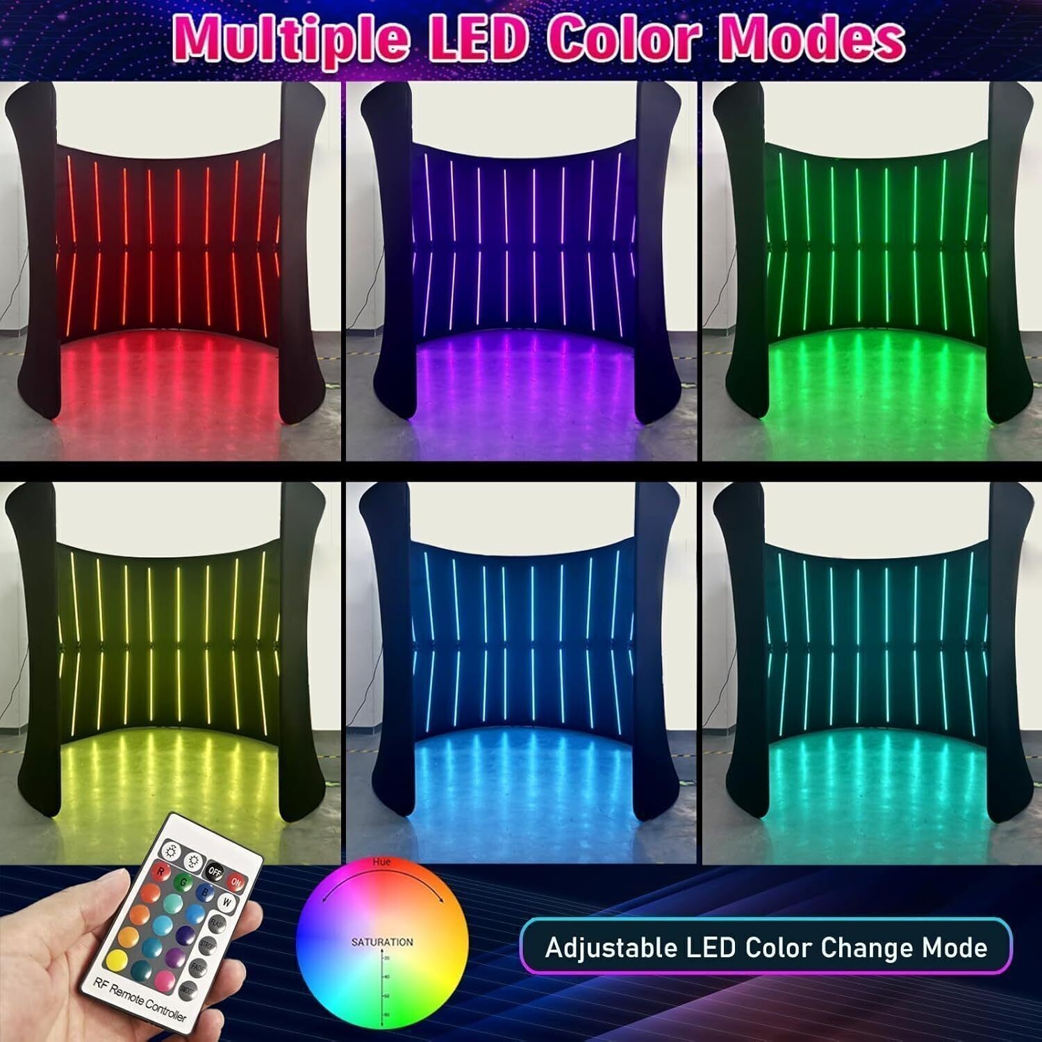 8x8ft Customizable 28 LED 360 Photo Booth Backdrop Enclosure for Weddings&Events