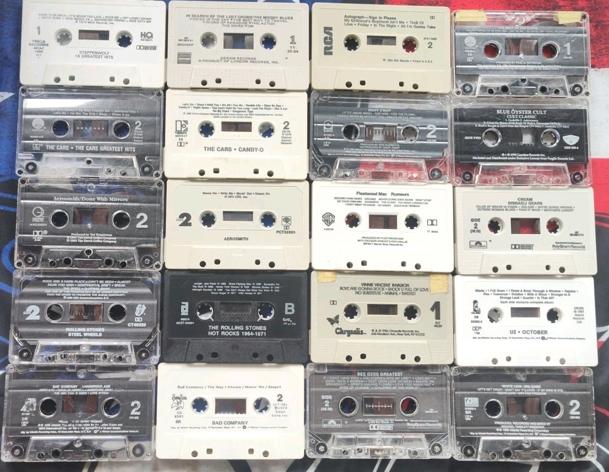 20 Classic Hard Rock 70s 80s Loose Cassette Tape Lot Rolling Stones Aerosmith Ca