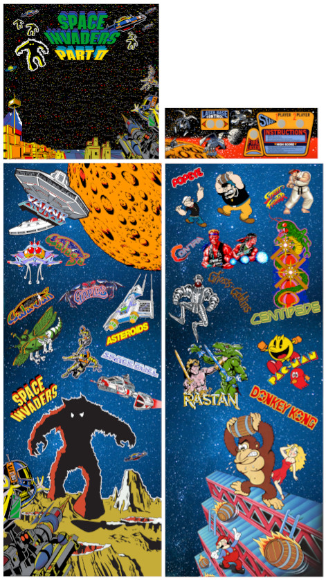 Pandora Arcade Cabin Graphics Vinyl Box Stickers Universal Arcade Mix