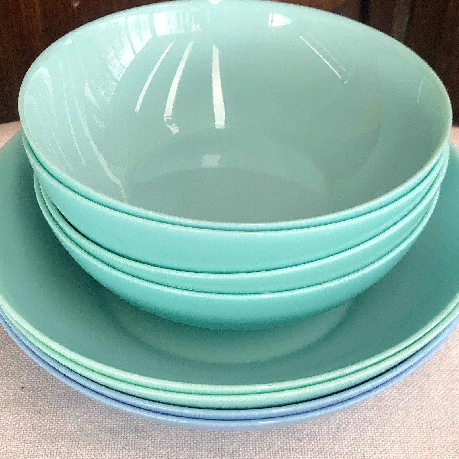 Luminarc Diwali Bowls Turquoise and Blue Set of 8