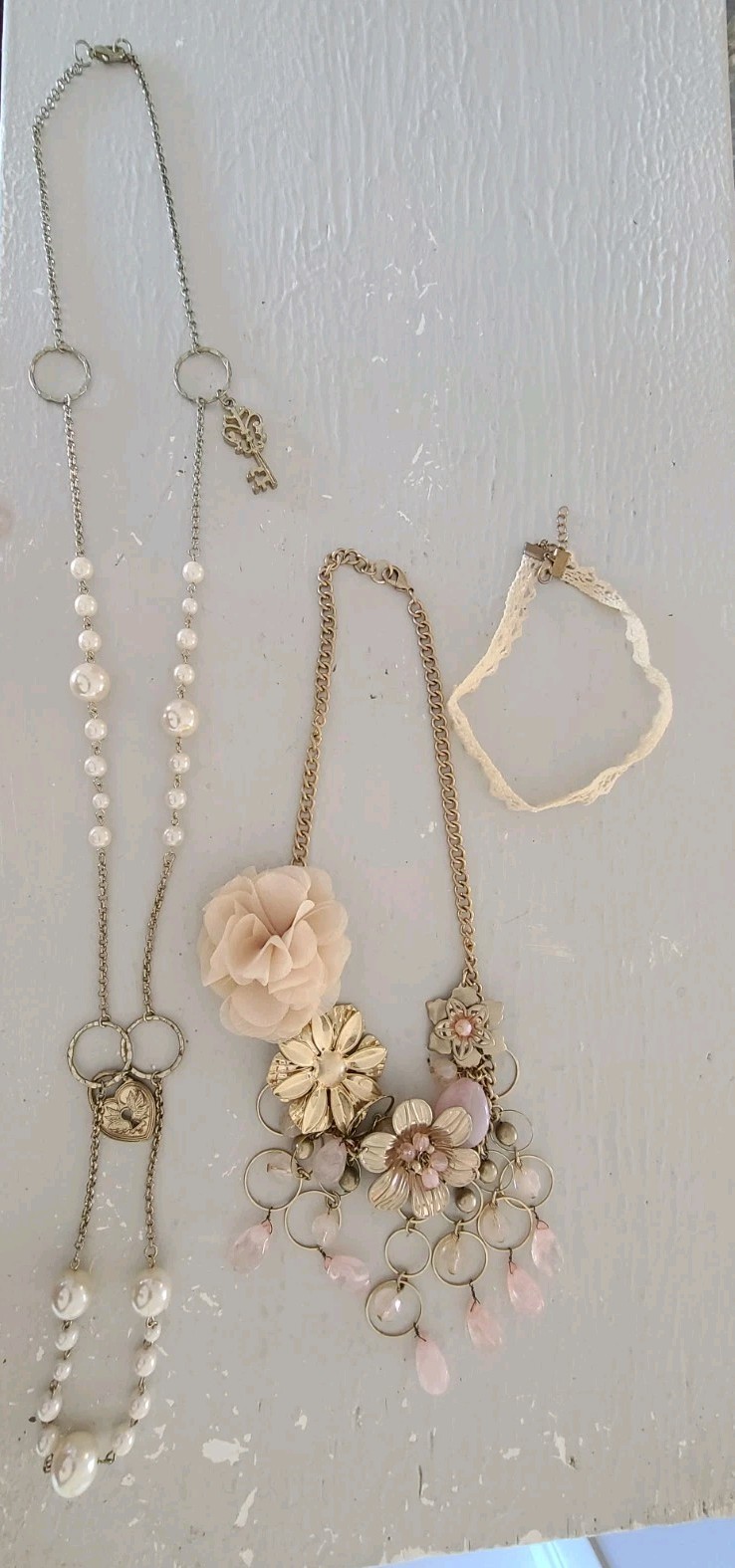 Women's Y2K Romantic,  Mixed Lot Gold Tone Chain Necklace Floral Chocker 