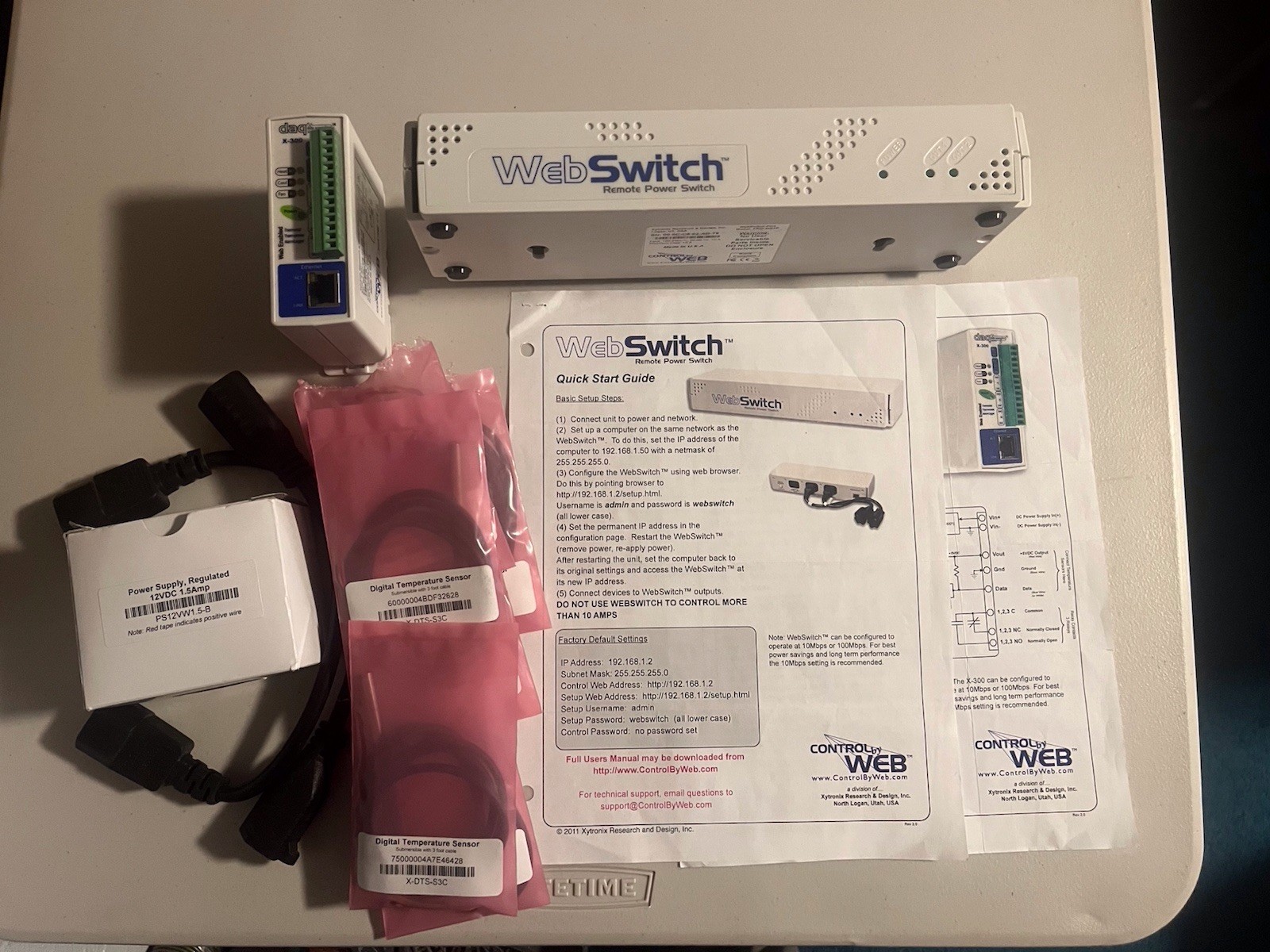 Control By Web XRDI Web Switch X-300-I Temp Module & Temp Sensors