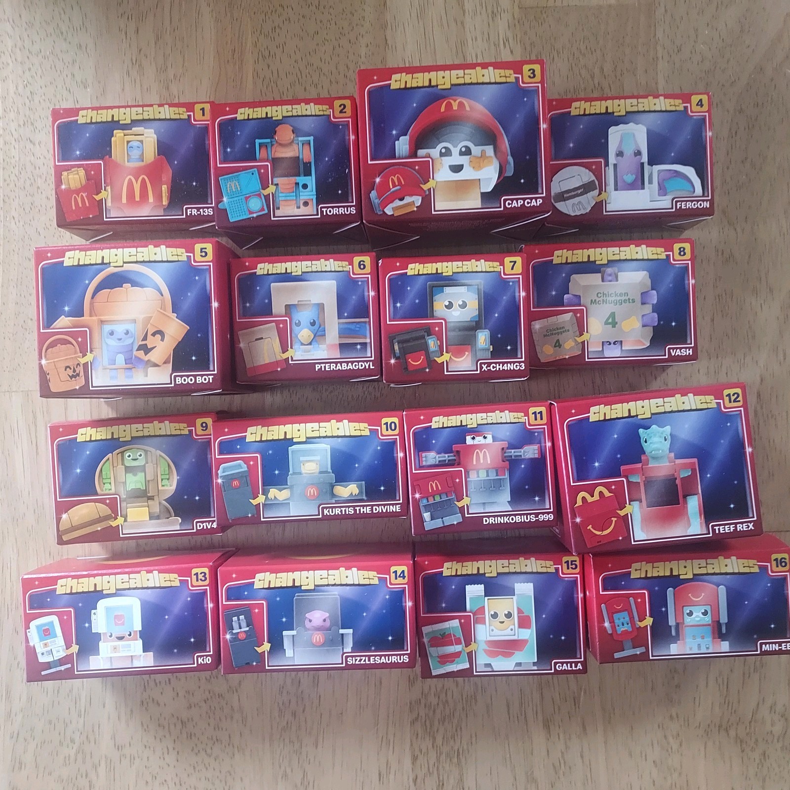 2026 McDonald's Changeable Happy Meal Toys Full Set Of 16, 1-16 Brand New Unopen