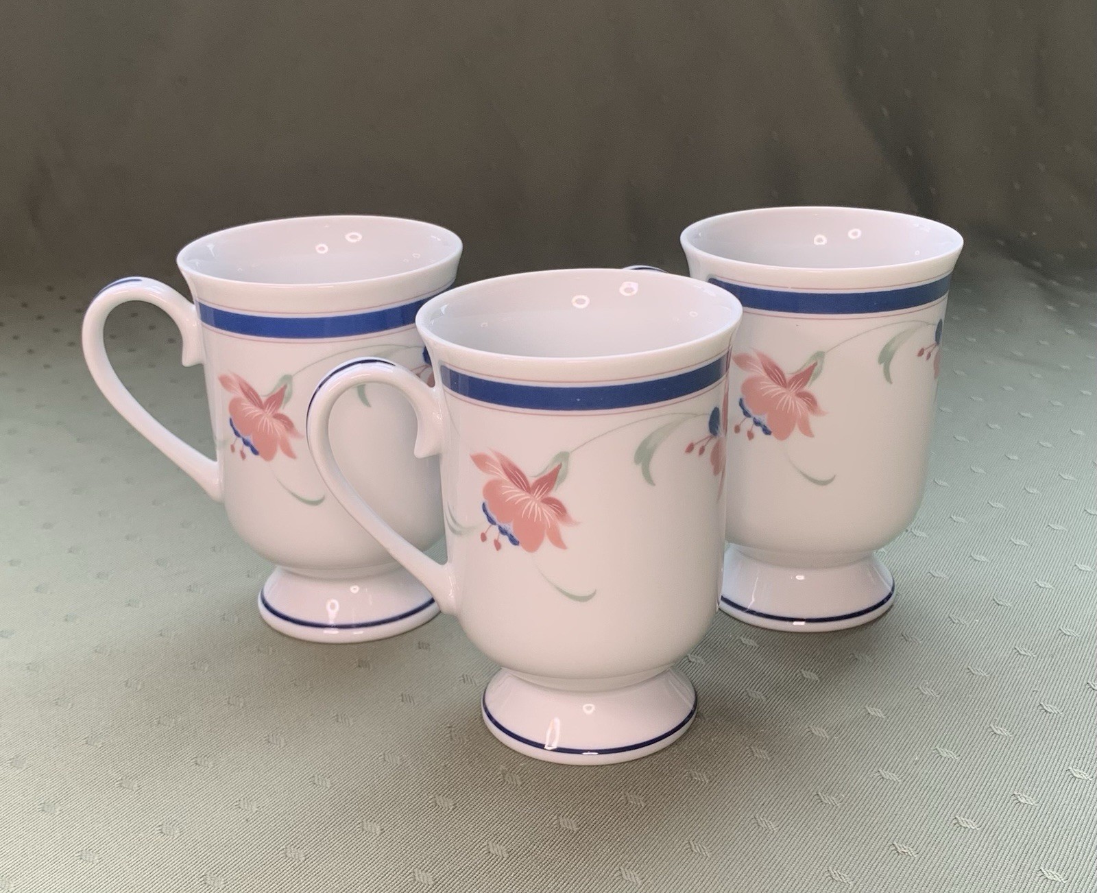 Vtg Princess House Exclusive Molesworth Fushia Coffee Cups Fine China Set Of 3
