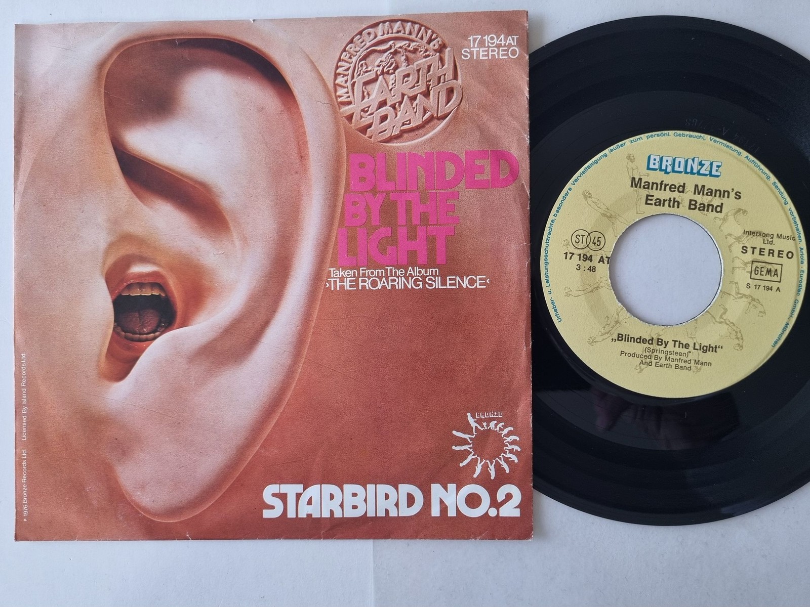 Manfred Mann's Earth Band - Blinded By The Light 7'' Vinyl Germany