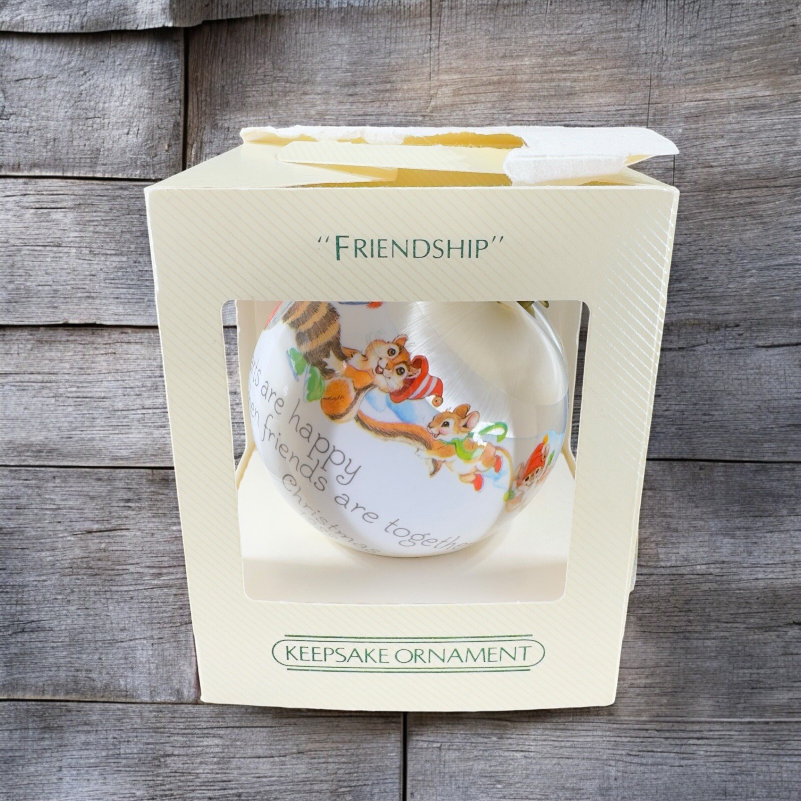 Hallmark Unbreakable Friendship Ornament 1980s Vintage Keepsake Christmas Boxed