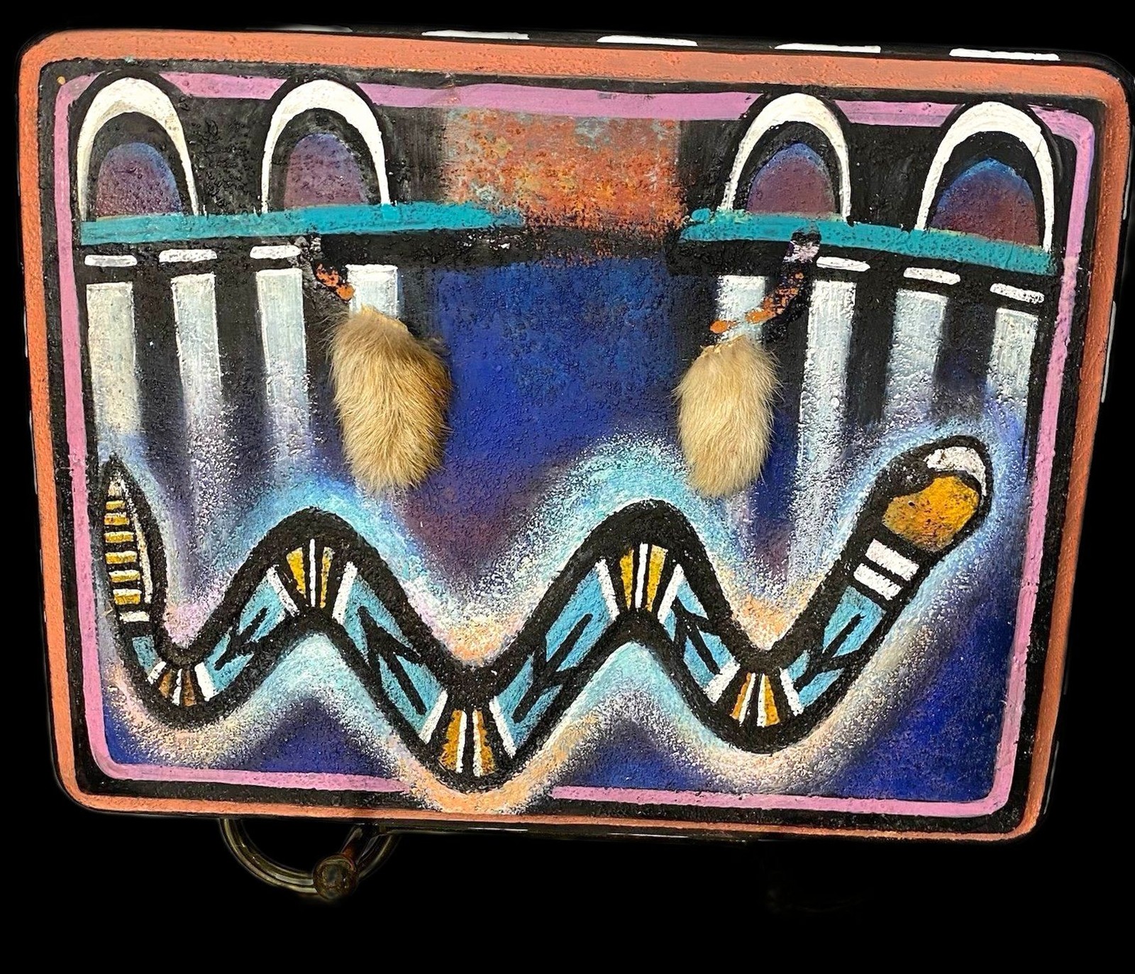 Signed Southwestern Sand Painting Native American Artist-Signed