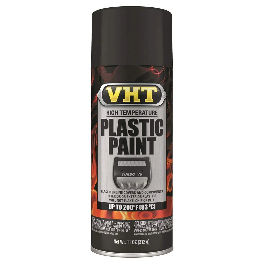 VHT High Temperature Plastic Spray Paint 11oz Black for Automotive Use
