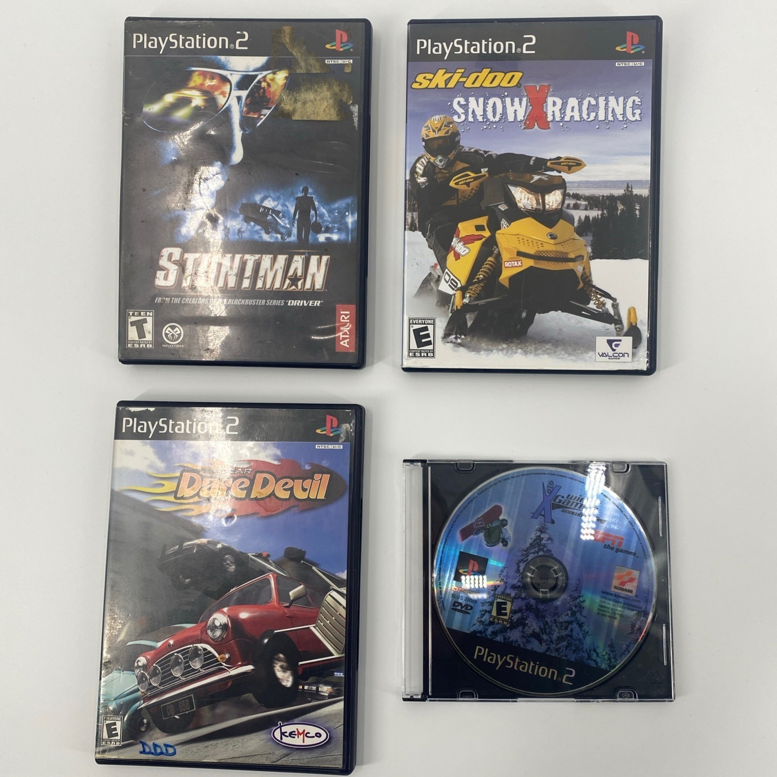 PlayStation 2 PS2 Racing Game Lot Stuntman Ski-Doo Gear Dare Devil ESPN Untested