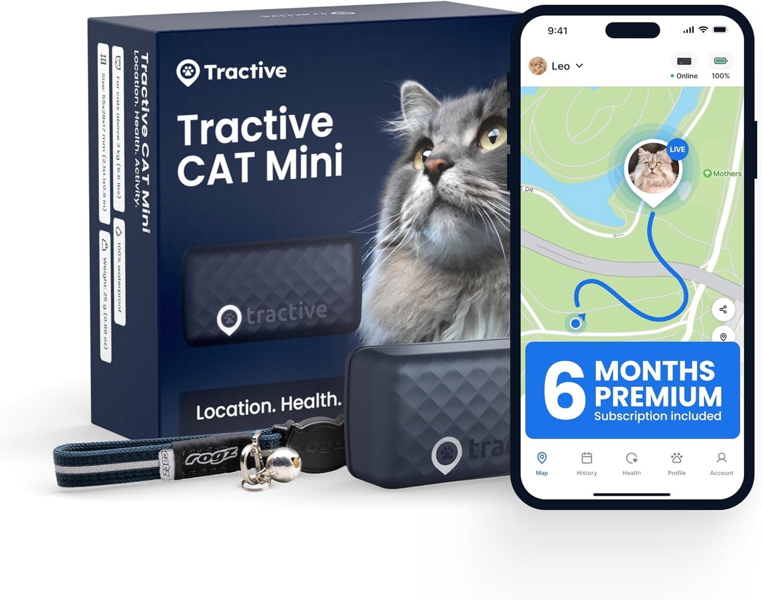 Tractive Smart Cat GPS Tracker | Real-Time Location & Wellness Monitoring