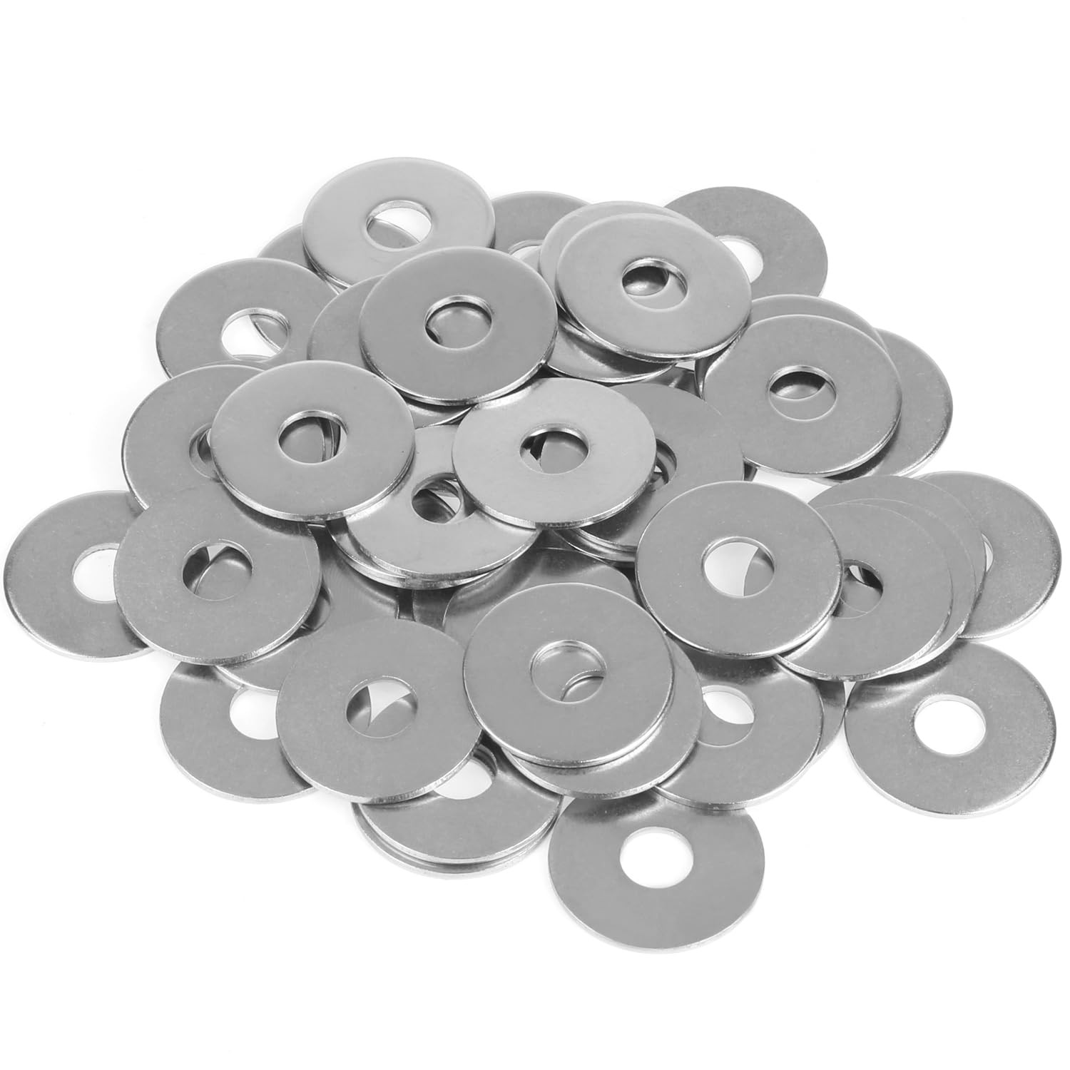 HELIFOUNER 50 Pieces 5/16" Stainless Flat x 1" （50 PCS）, Silver 