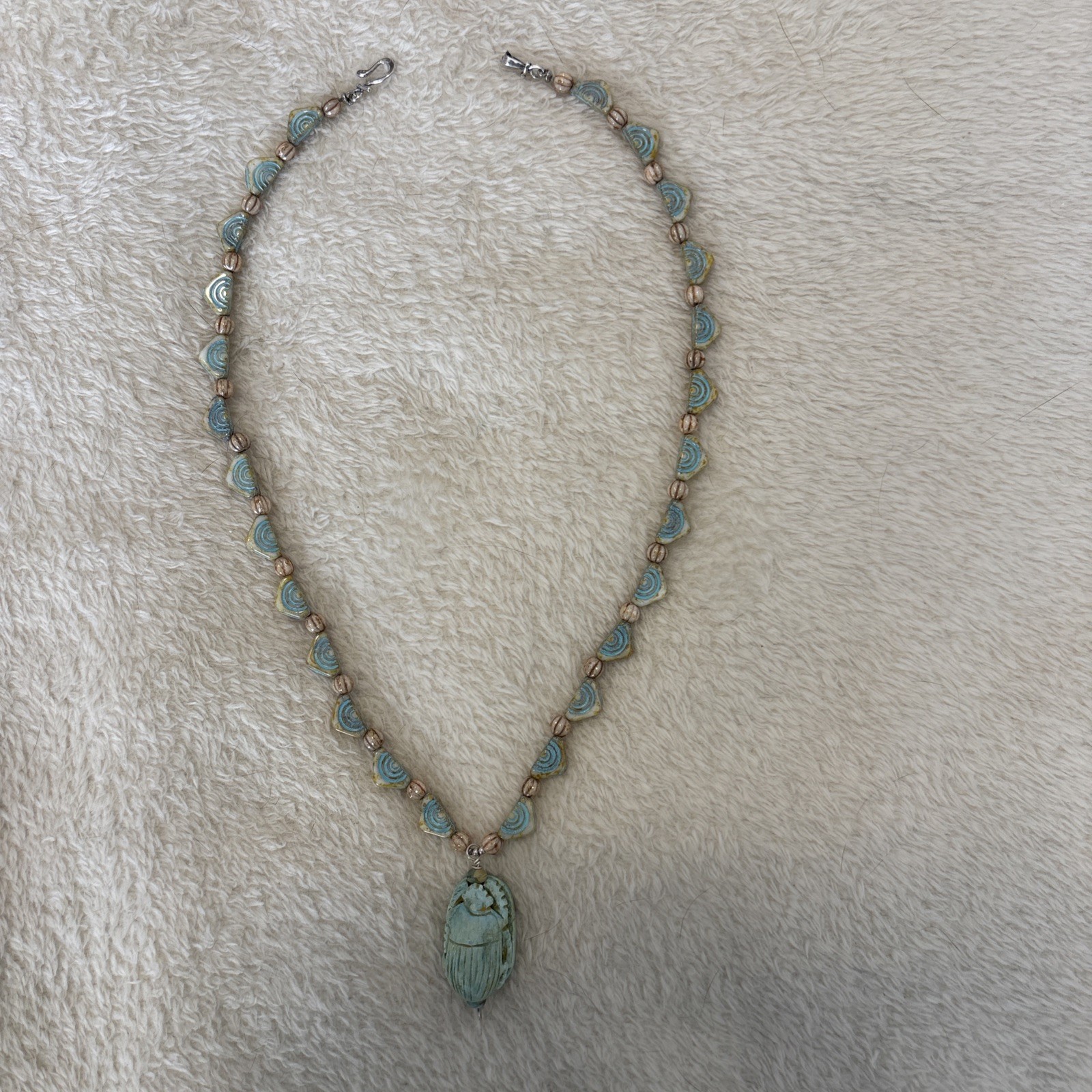 Egyptian Revival Detailed Scarab Statement Necklace/Pendant NEW