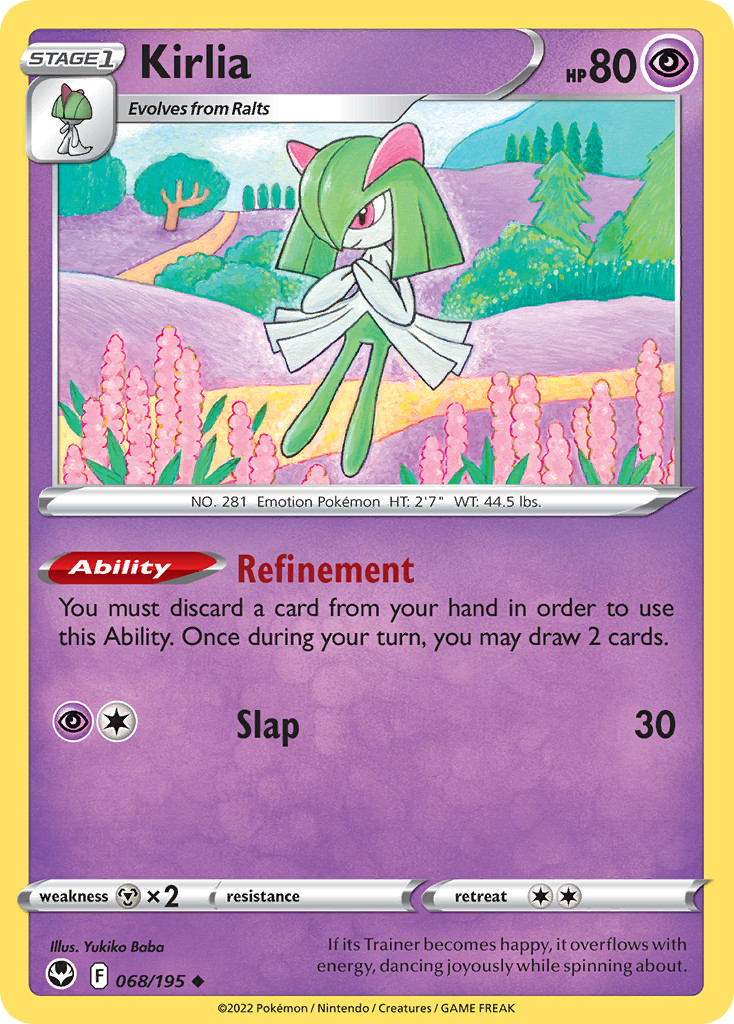 Kirlia 068/195 UC Silver Tempest Pokemon Reverse Holo NM/M