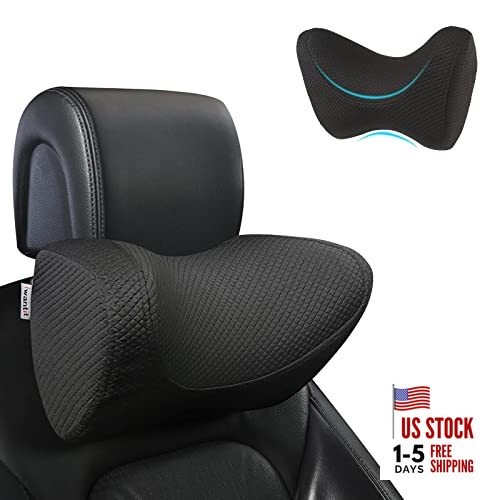 Car Neck Pillows with Memory Foam, Neck Supporting for Long Time Black