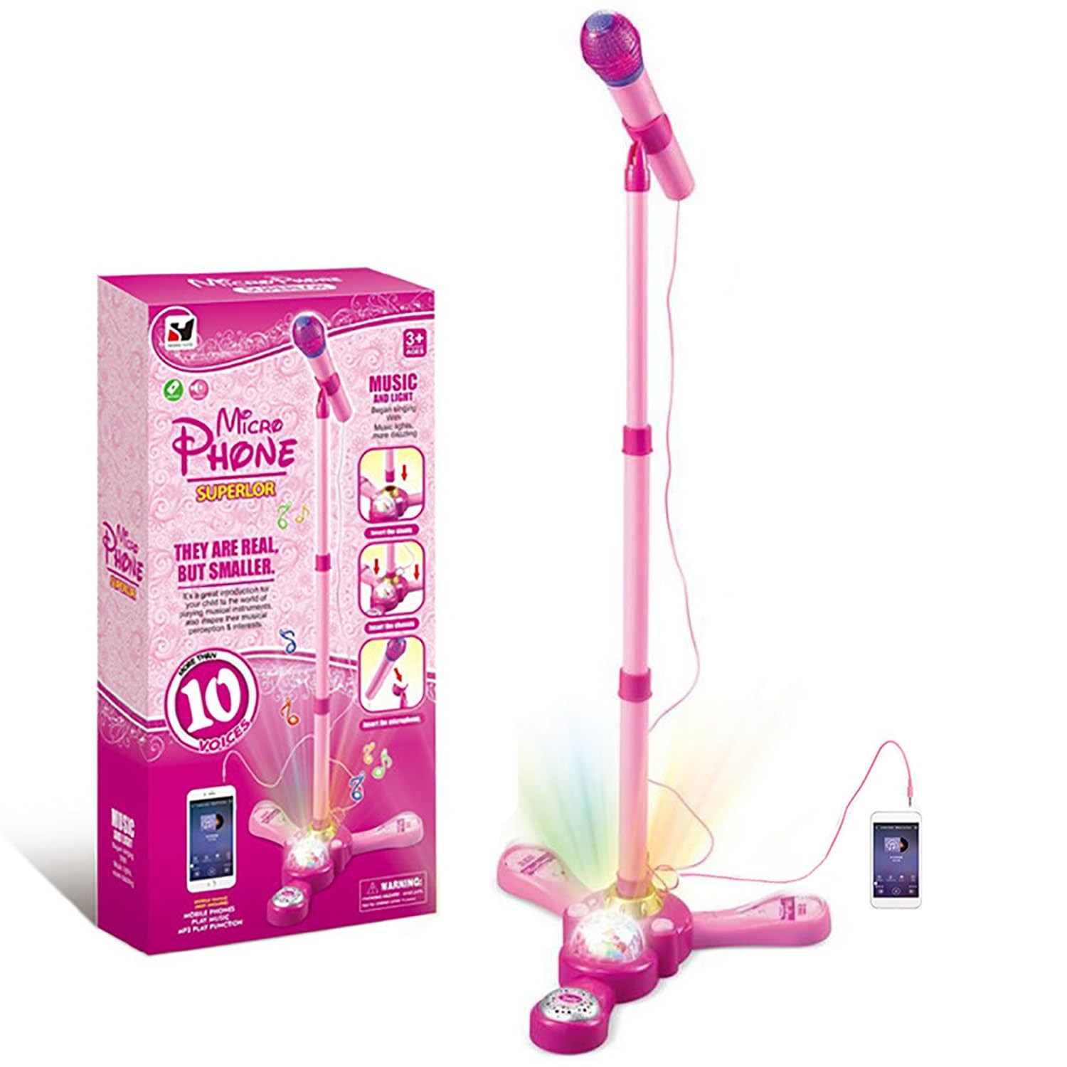 TourKing Kids Karaoke Machine with Stand,Karaoke Single Head, Pink 