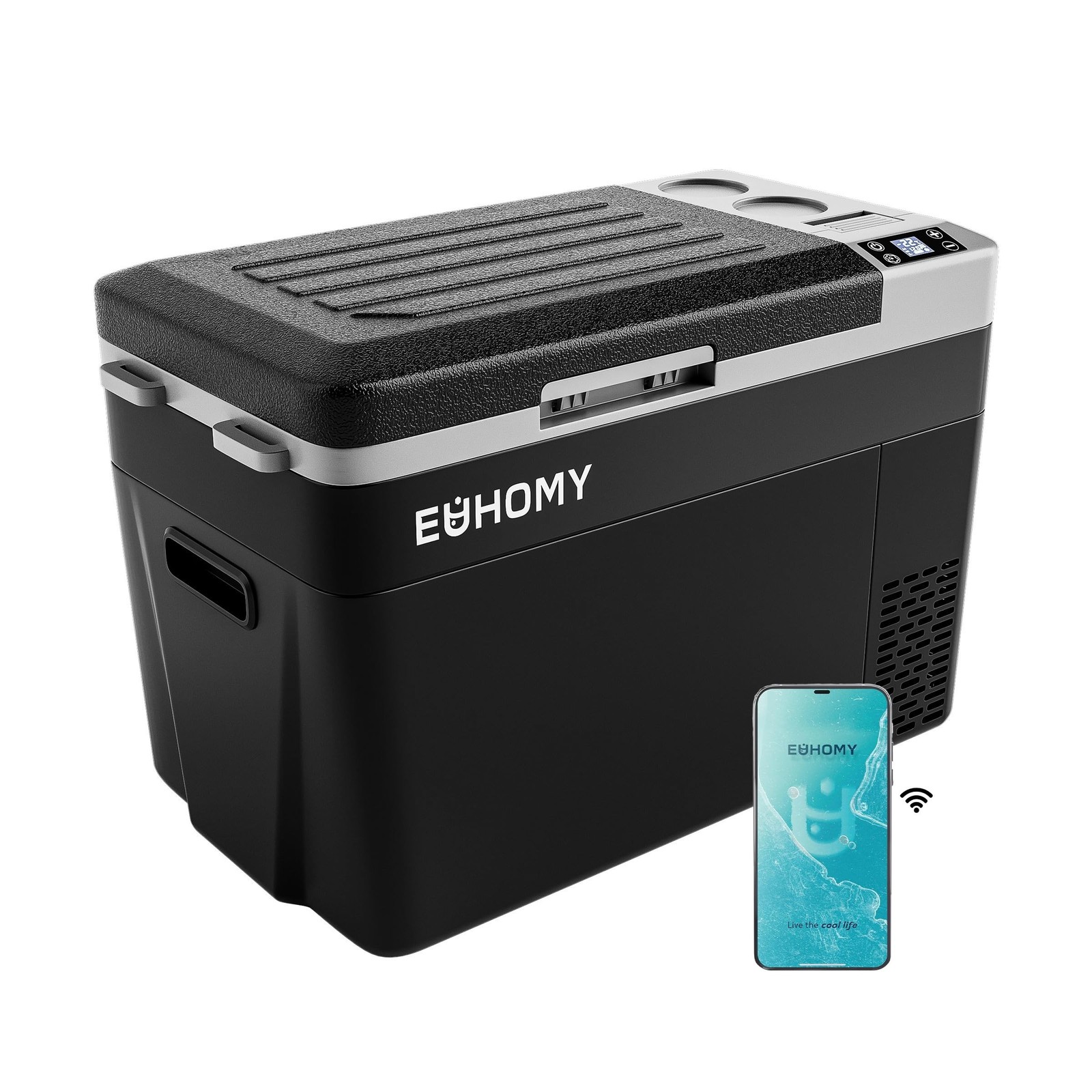EUHOMY 12 Volt Refrigerator, 32QT(30L) Electric Cooler, Car Fridge APP Contro...