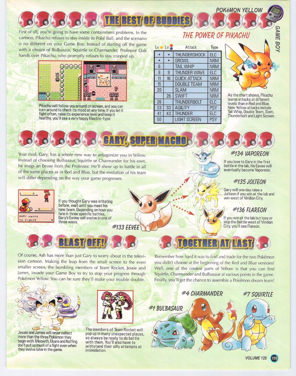 Vtg Print Ad Pokemon Yellow Special Pikachu Edition Game Boy Nintendo 1999 Eevee