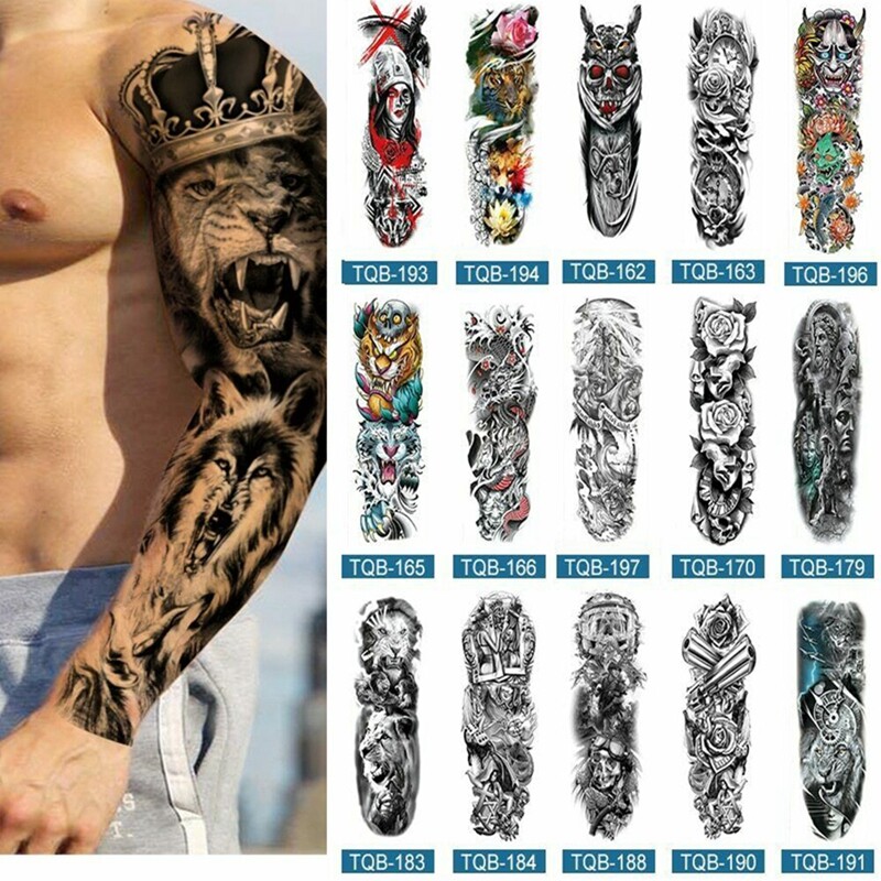 Large Temporary Fake Tattoo Full Sleeve Leg Arm Waterproof Stickers Mens Womens 