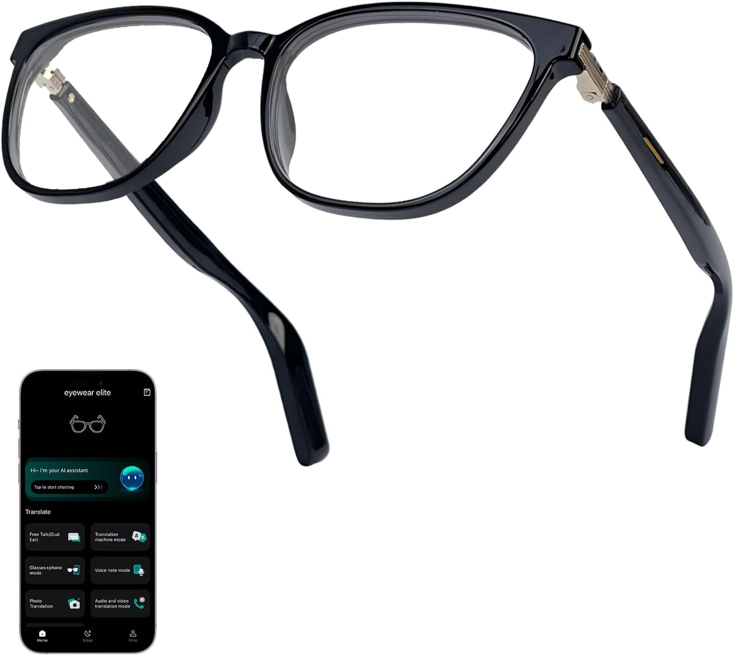 Al Smart Glasses for Men Women - Bluetooth Translation Glasses with 164 Language