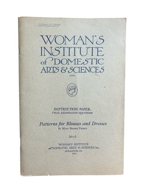 1923 Woman's Institute of Domestic Arts Booklet Patterns for Blouses and Dresses