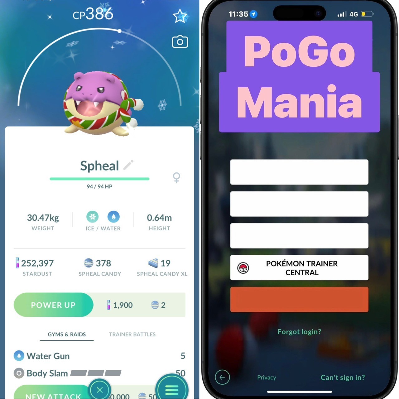 Shiny Spheal wearing a holiday scarf✨mini PTC 20k✨(read description)