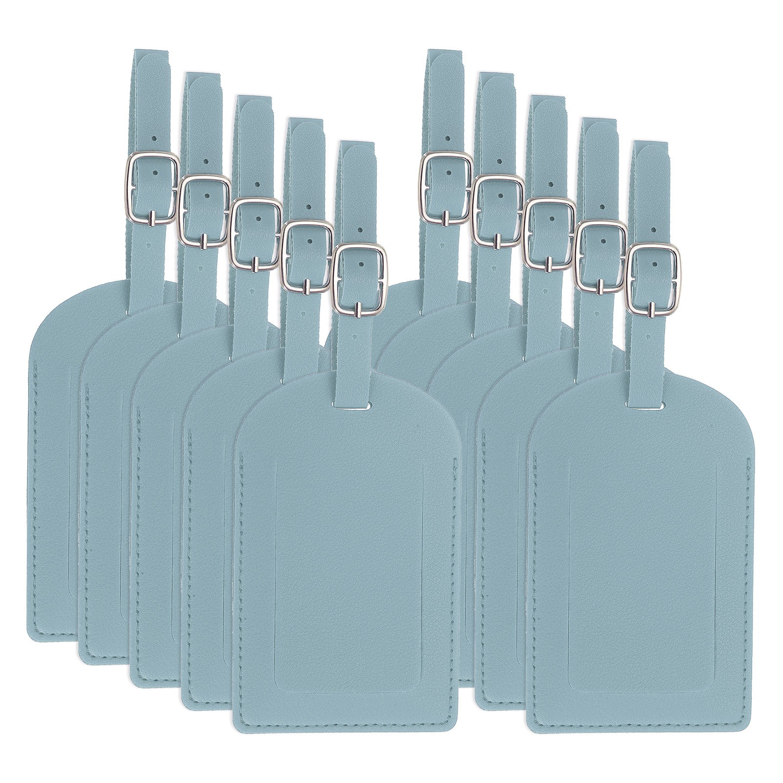 Leather Luggage Tag, 50 Pcs Pu Bag Tags for Suitcase Travel Essential Light Blue