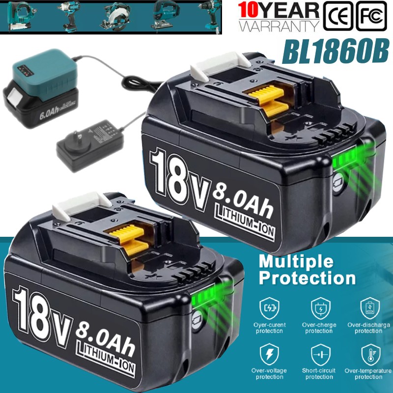 18V Battery For Makita 18V 3.5/8.0/12.0Ah LXT Li-Ion BL1860B BL1830 Charger NEW