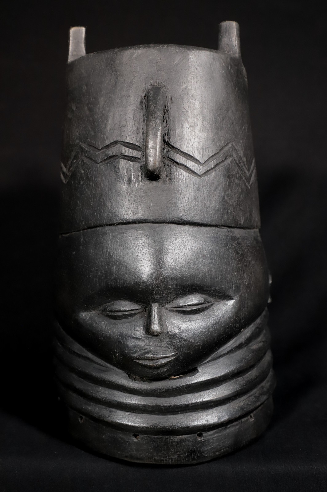 Art African First Primitive tribal - Mask Helmet Mende Sande - 34,5 CMS
