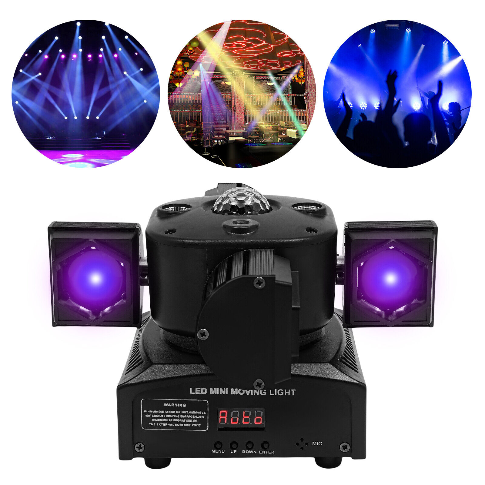 DJ Lights 4 Arm Bee Eye LED Beam Moving Head Laser Light DMX Stage Effects RGBW