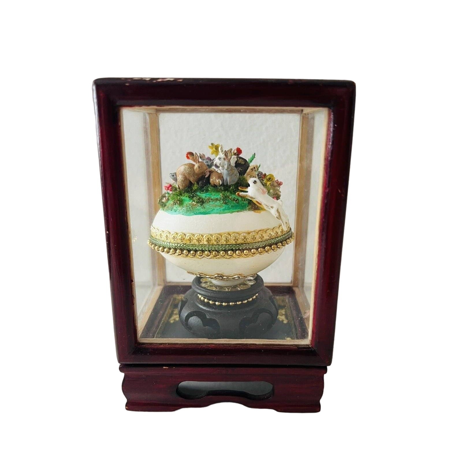 Handmade Real Egg Ornamental Decor Vintage Home Craft Easter Diorama Rare