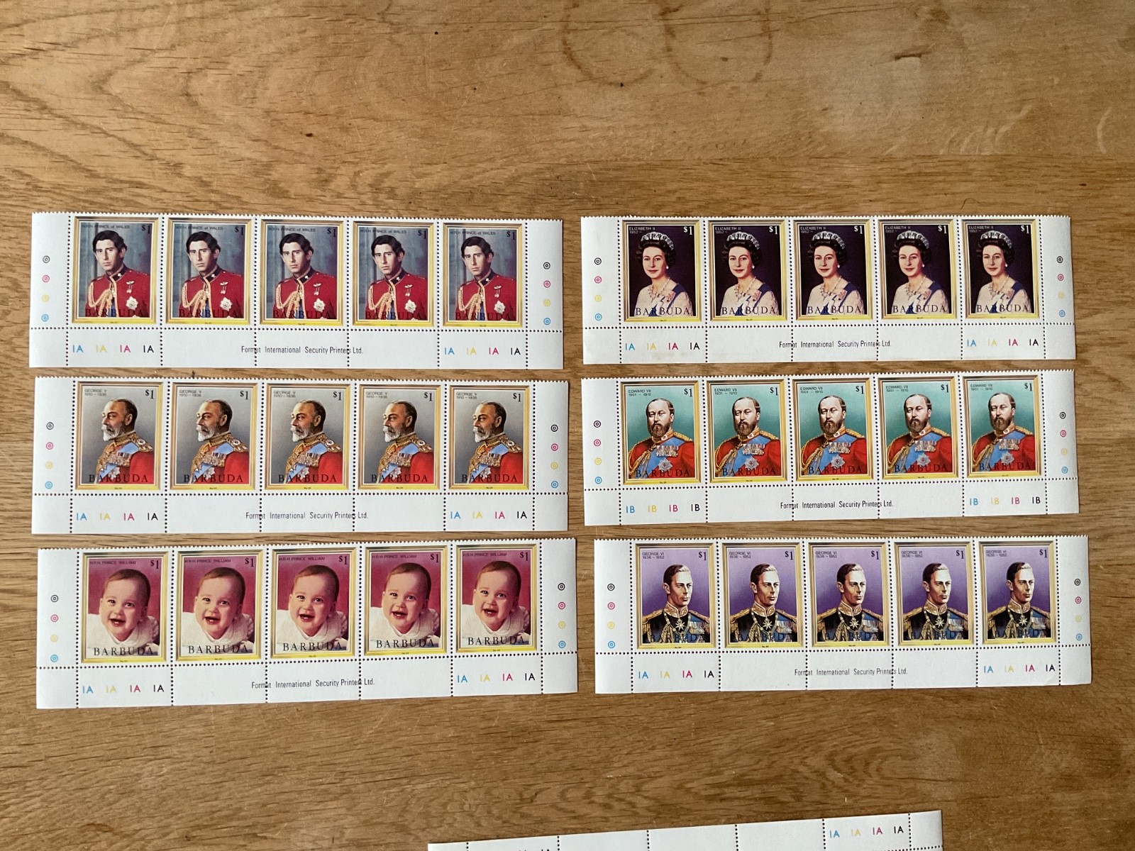 Great Britain Royal Family mint never hinged 6 strips of stamps B3182