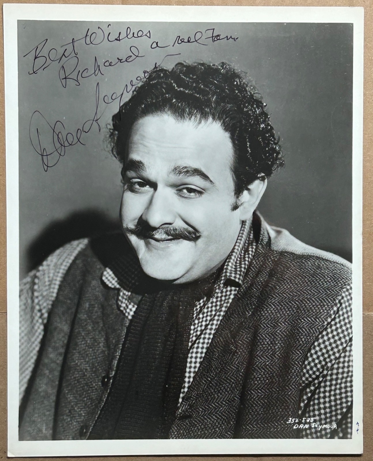 DAN SEYMOUR—SIGNED PHOTO—Casablanca•Bogart+Fritz Lang•Marx Bros•Abbott Costello