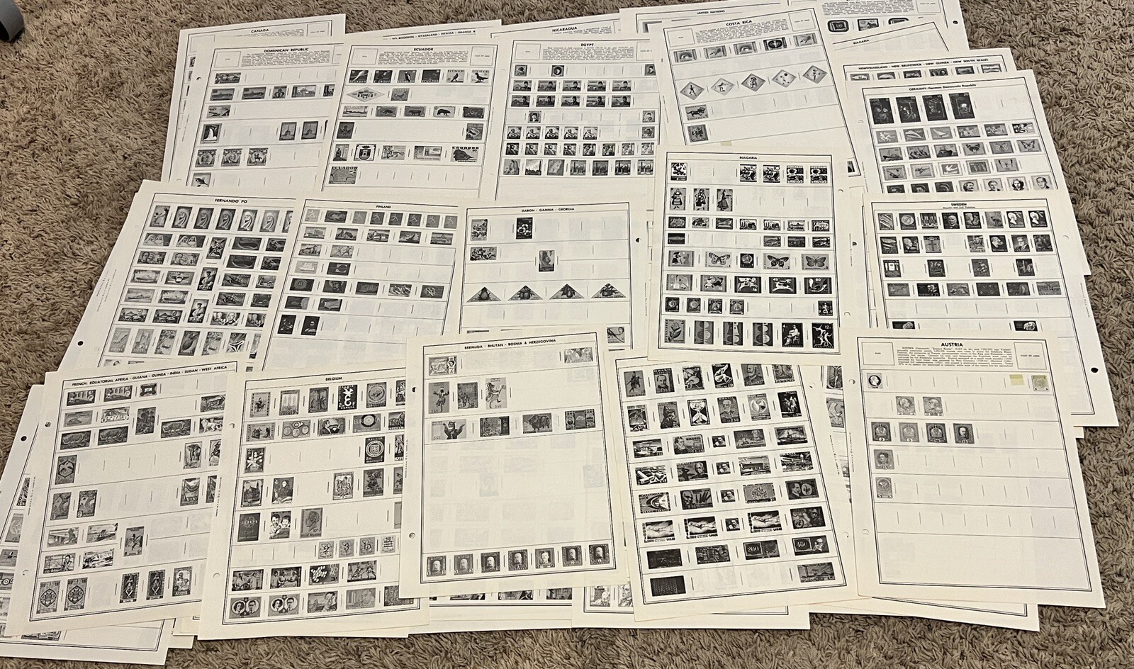 LOT OF EMPTY WORLDWIDE HARRIS ALBUM PAGES, SOME HINGE REMNANTS, NO STAMPS #1