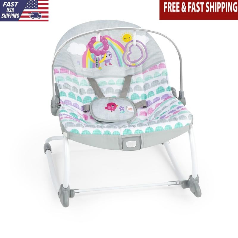 Vibrating Infant Toddler Rocker Seat Multi-Function Toy Bar Adjustable Recline