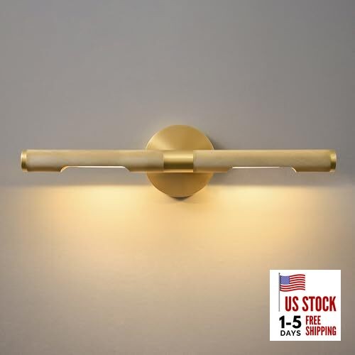 Museum Gallery Bathroom Picture Light - 19 Inch Long Gold 19 Inches Brass(Gold)