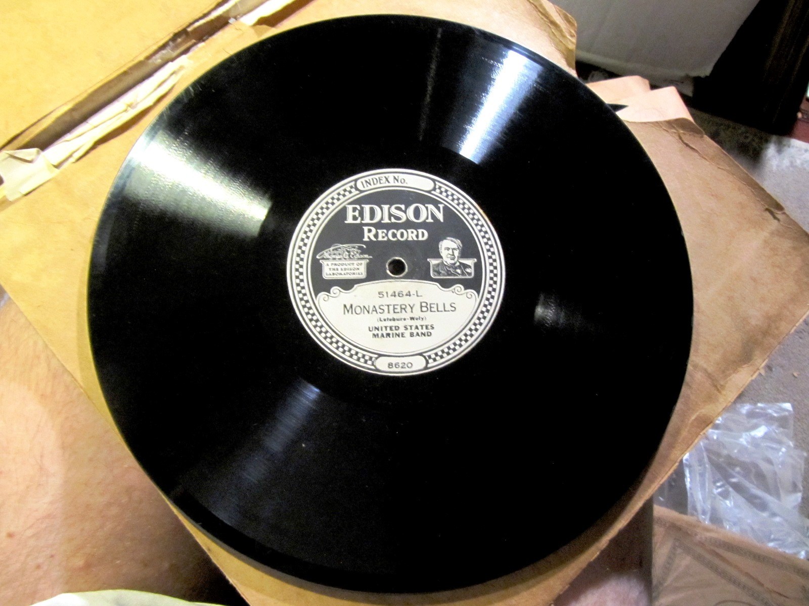 EDISON Phonograph TEST Rec 1914 UNITED STATES MARINE BAND Monastery Bells 51464