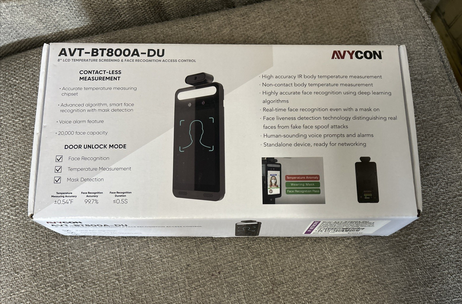 AVYCON AVT-BT800A-DU 8″ LCD Temperature Screening and Face Recognition Control-b