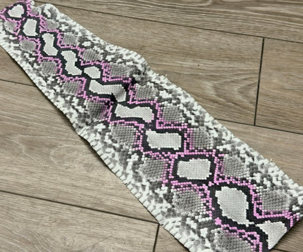 Natural w Pink Highlights Genuine Python Leather hide snake skin Rattle boa 461