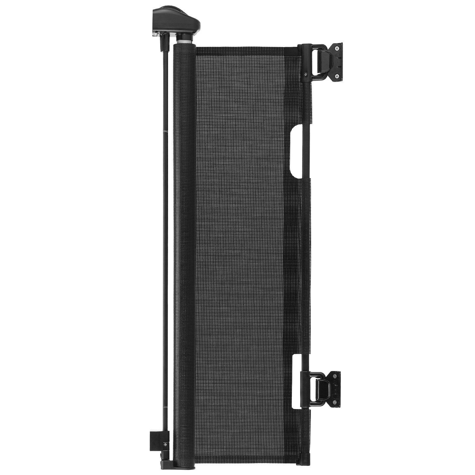 72.8in Wide x 31.3in Tall Clutter-Free Retractable Gate, Secure Lock, Black