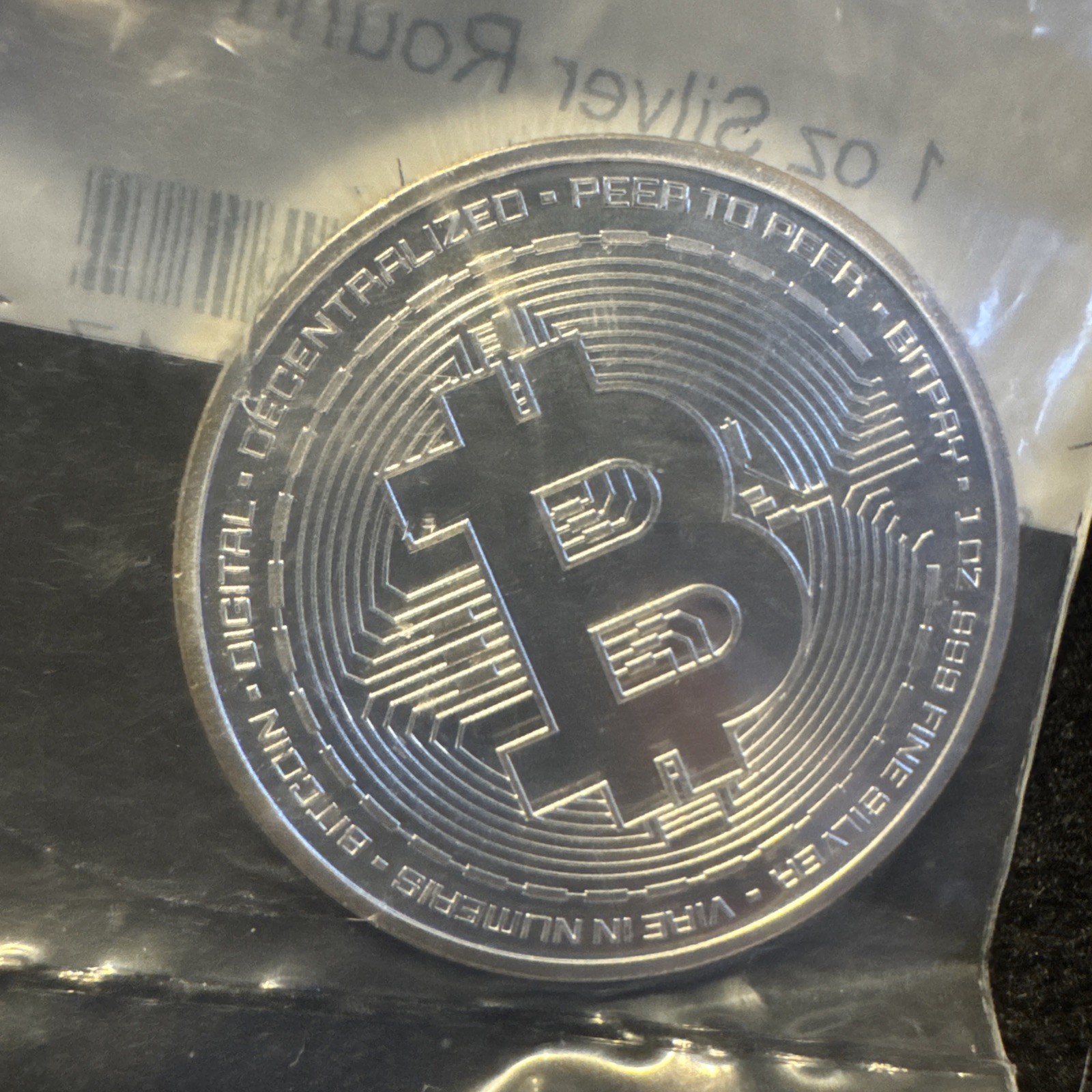 Bitcoin 1 oz .999 Fine Silver Round BU Crypto Commemorative BlockChain IN STOCK