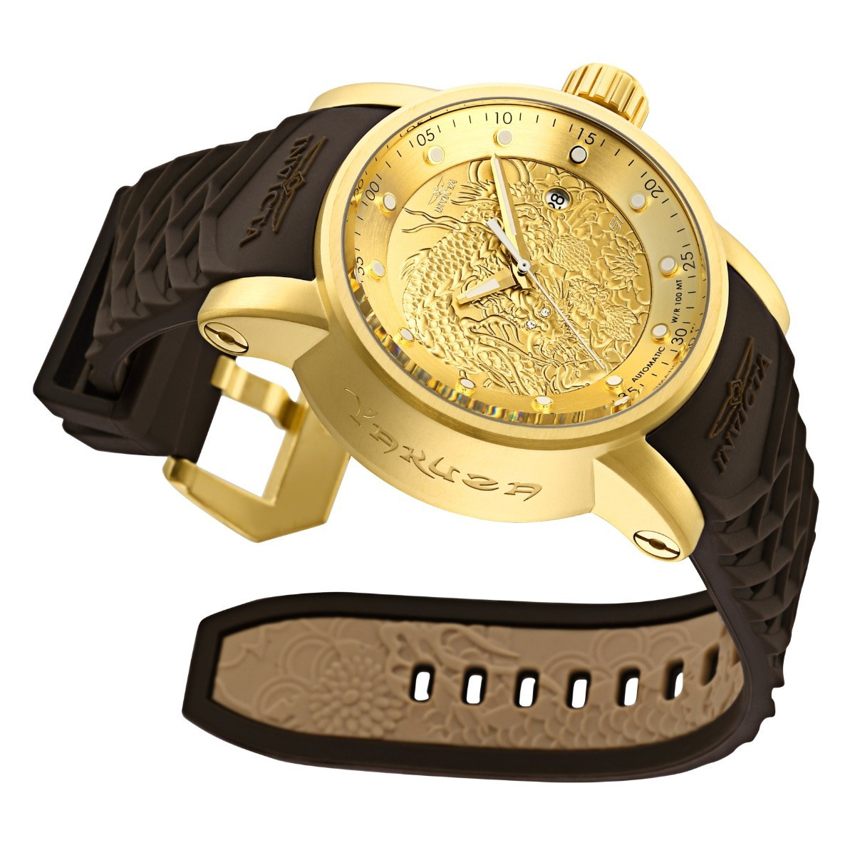 NEW INVICTA 12790 YAKUZA DRAGON WATCH NH35 AUTOMATIC GOLD DIAL CASE WATCH 48MM