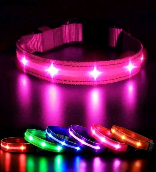 MASBRILL LED Dog Collar Rechargeable Light-Up Night Safety Flashing XSmall