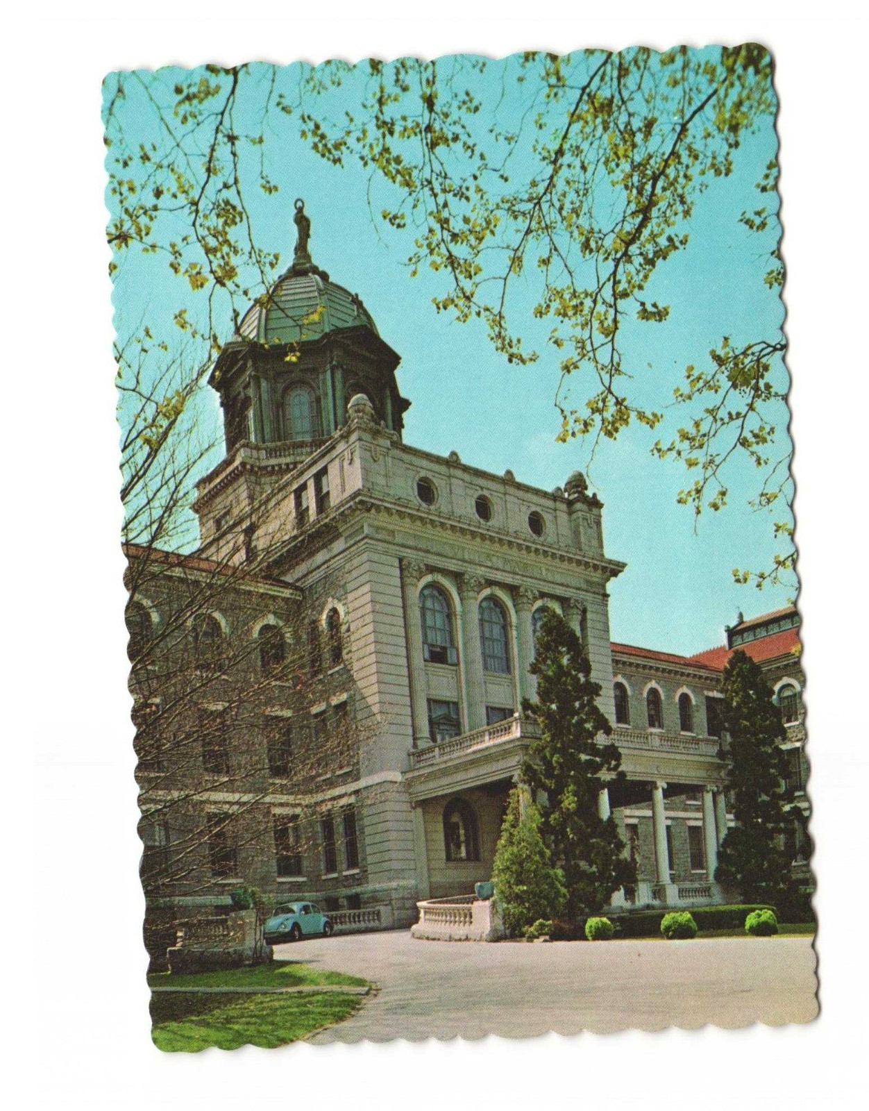 Entrance to Villa Maria Hall Admin building Immaculate College PA VTG postcard 