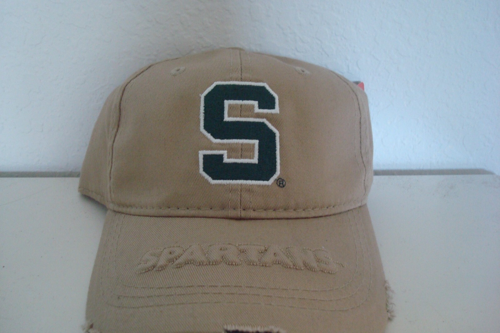 MICHIGAN STATE SPARTANS DISTRESSED    STRAPBACK  DEADSTOCK HAT CAP VINTAGE C5