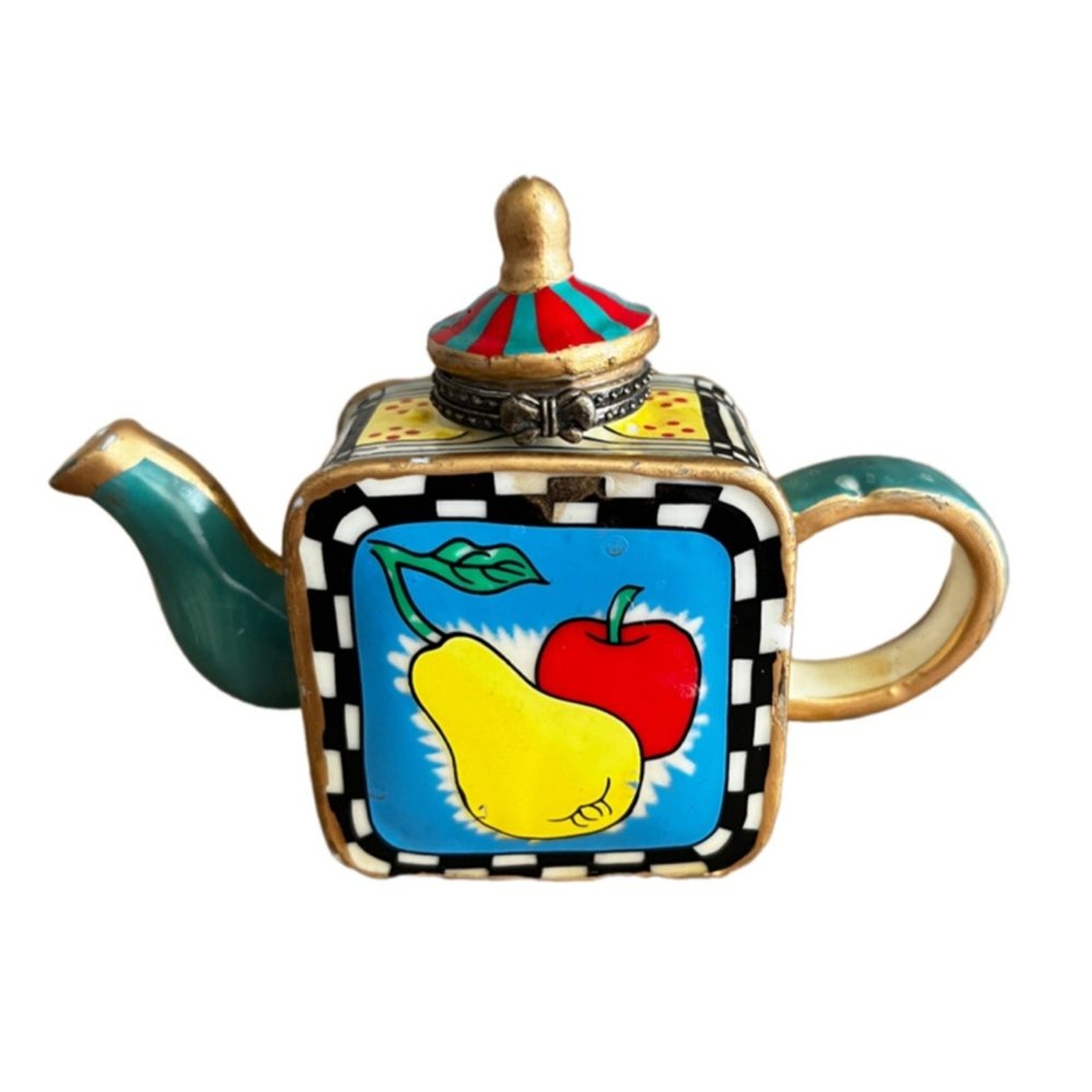 Teapot trinket box Fruit Print Kitchen Decor