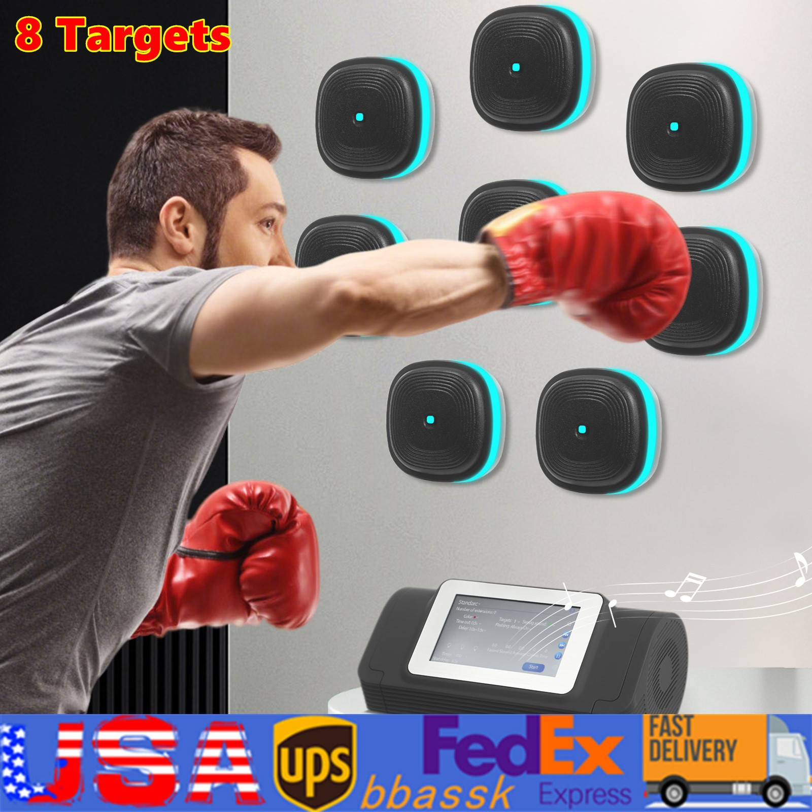 Split Musical Boxing, Punching Machine, Split Musical Boxing With 8 Targets