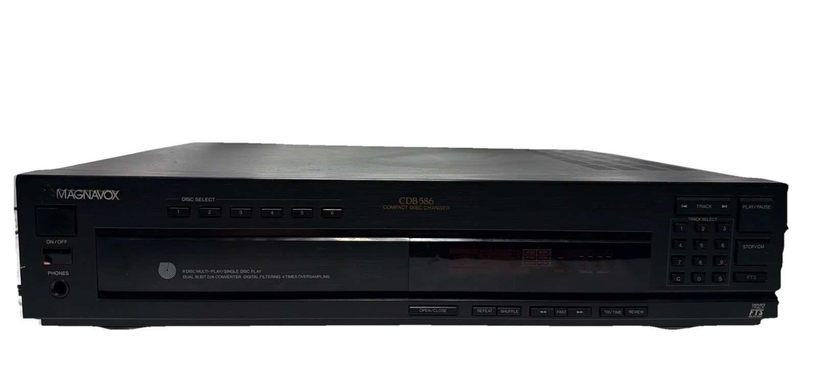 Magnavox CD player CDB 586 Compact Disc Changer Powers On, Parts Only