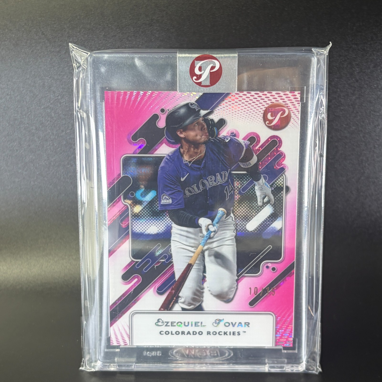 2025 Topps Pristine Ezequiel Tovar Pink Encased Refractor 10/15 Colorado Rockies