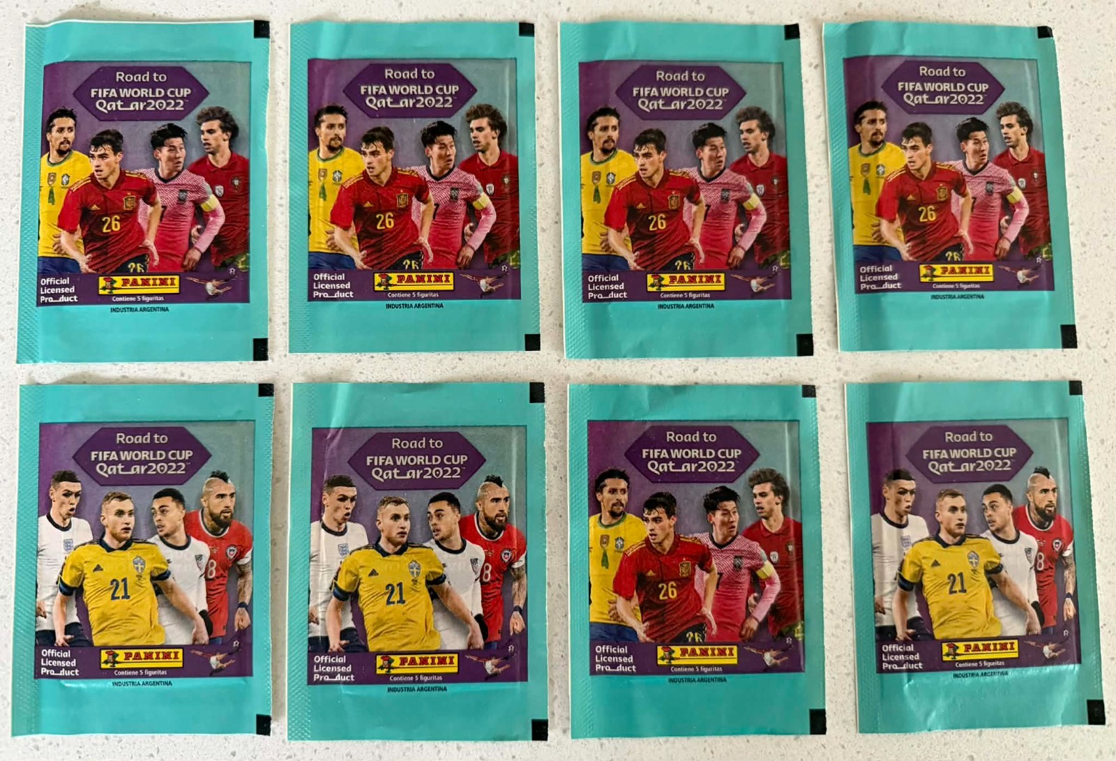 8 packs - Panini Road to FIFA World Cup Qatar 2022 sticker packs