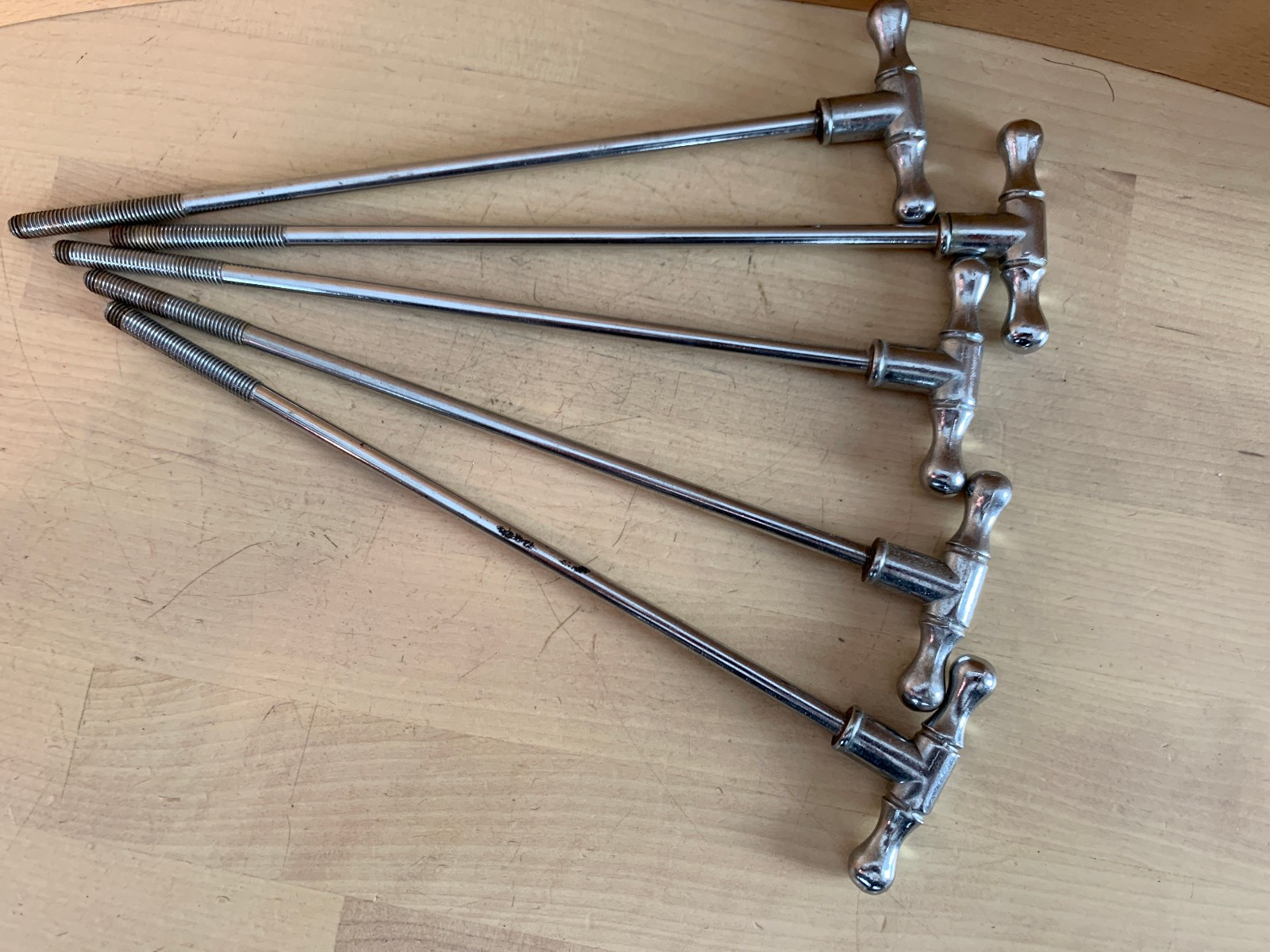 STAR Tama Lot of 5x Bass Kick Drum TENSION T-ROD Parts 70s Vtg 7.5" 6mm Japan